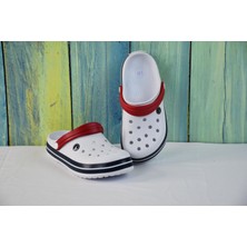 Sonimix Ceox Beyaz Kırmızı Lacivert Unisex Sabo Terlik