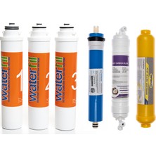 Sulook Waterlife Su Arıtma Cihazı Uyumlu Tak-Çevir 6'lı Filtre Seti, Vontron Membranlı