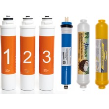 Sulook Waterlife Su Arıtma Cihazı Uyumlu Tak-Çevir 6'lı Filtre Seti, Vontron Membranlı