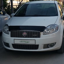 Eurocap Fiat Linea Ön Kaput Koruma Rüzgarlığı 3mm Akrilik (Abs) Parlak Siyah Deflektör 2007-2018