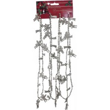 Pandoli Gümüş Renk Kuyruklu Yıldızlı Şans Meleği Garland Süs 180 cm