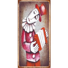 Hayat Poster Hüzünlü Akardiyon Mini Retro Ahşap Poster