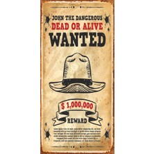 Hayat Poster Wanted Aranıyor Mini Retro Ahşap Poster