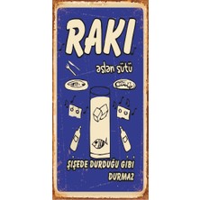 Hayat Poster Rakı Aslan Sütü Mini Retro Ahşap Poster