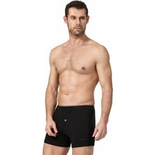 Namaldı 3 Adet Siyah Renk Düğmeli Likralı Boxer