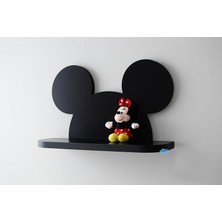 Dfn Wood Micky Mouse Şekilli Raf Kitaplık Duvar Rafı Çocuk Odası Raf