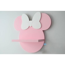 Dfn Wood Minnie Mouse Şekilli Raf Kitaplık Duvar Rafı Çocuk Odası Raf