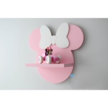 Dfn Wood Minnie Mouse Şekilli Raf Kitaplık Duvar Rafı Çocuk Odası Raf