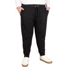 ModeXL Büyük Beden Eşofman Altı Darpaça B20507 Siyah