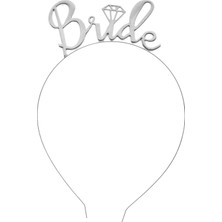 Niyet Taç - Bride - Metal - Gümüş - Bride To Be Kol Bantı - Parti