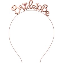 Niyet Taç - Bride To Be - Metal - Rose Gold - Bride To Be Kol Bantı Hediyeli - Parti