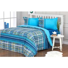 Özdilek Tek Kişilik Kapitoneli Ranforce Nevresim Takımı Tweed Turkuaz