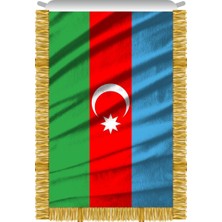 Rekbay Azerbaycan Bayrağı Sancağı Saçaklı 50 x 75 cm