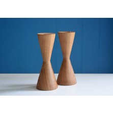 Ağaç Ustası Ikili Ahşap Modern Mumluk