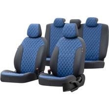 Otom Hyundai H1 2008-2009 2+1 (3 Kişi) Özel Üretim Koltuk Kılıfı Madrid Design Deri Mavi - Siyah