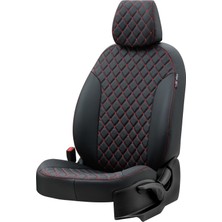 Otom Seat Altea Xl 2004-2015 Özel Üretim Koltuk Kılıfı Madrid Design Deri Siyah - Kırmızı