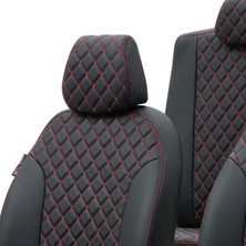 Otom Seat Altea Xl 2004-2015 Özel Üretim Koltuk Kılıfı Madrid Design Deri Siyah - Kırmızı