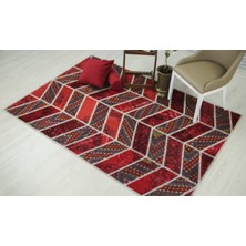 Madalyon Patchwork El Dokuma Antik Anadolu Halısı Alvedo Bordo