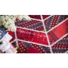 Madalyon Patchwork El Dokuma Antik Anadolu Halısı Alvedo Bordo