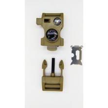 Nzf Paracord Klips (Termometre, Ateş Başlatıcı, Alyan, Tornavida, Kesici, Pusula ve Düdüklü)