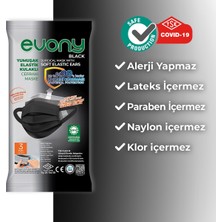 Evony Black Elastik Kulaklı Siyah Maske 10'lu 100 Adet