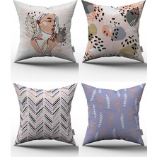 Cango Home 4'lü Kırlent Kılıfı Seti - 43X43 cm - 052