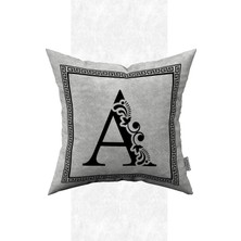 Cango Home Çift Taraflı Dijital Baskılı Harfli Kırlent Kılıfı - Harf A