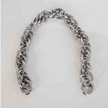 Angel Çanta Aksesuar 35 cm Çift Halka Döngülü Zincir Gümüş Renk