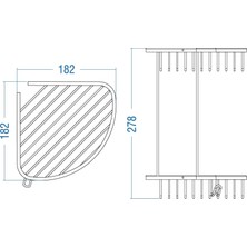 Duxxa Paslanmaz Ikili Oval Şampuanlık 19*19 cm