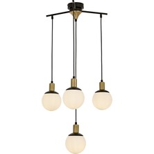 AVONNI AV-60273-4BSY Siyah Boyalı Modern Avize E27 Metal Cam 54cm