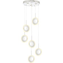 AVONNI AV-60286-6KT Krom Kaplama Modern Avize LED Metal Pleksi 40cm