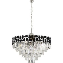 AVONNI AV-60258-K80 Krom Kaplama Klasik Avize E27 Metal Kristal Kumaş 80cm