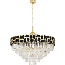 AVONNI AV-60258-S80 Sarı Kaplama Modern Avize E27 Metal Kristal Kumaş 80cm