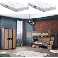 Setay Ranza, Doğa Ranza Karyola + 3 Kapılı Dolap + 2 Adet Comfort Yatak
