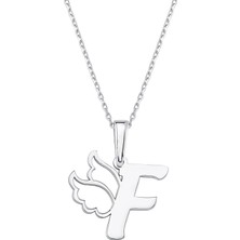 Altın Sepeti Gümüş F Harfi Melek Kanatlı Kolye G865KLF