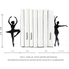 Thorqtech Balerin Figürlü Dekoratif Metal Kitap Tutucu, Kitap Desteği Dekoratif Metal Kitaplık