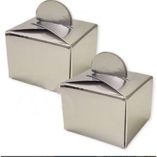 Ofis Malzemesi Gümüş Kare Lokum Kutusu 50 Adet