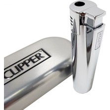 Clipper Turbo Komple Metal Parlak Gri Çakmak