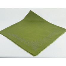 Mom Collection Taşlı Lüx Eşarp Haki Yeşil Şahmeran Desen