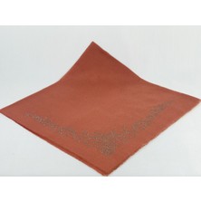 Mom Collection Taşlı Lüx Eşarp Kiremit Şahmeran Desen