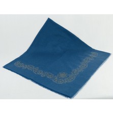 Mom Collection Taşlı Lüx Eşarp Indigo Şal Desen