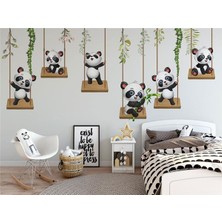 Eko Dekor Afacan Pandalar Çocuk Odası Duvar Kağıdı  Kanvas Tek Parca