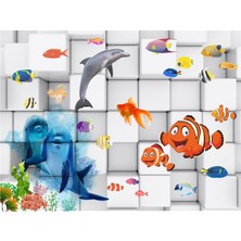 Eko Dekor Akvaryum Çocuk Odası Duvar Kağıdı  Kanvas Tek Parca
