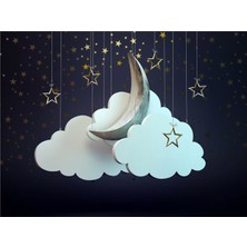 Eko Dekor Ay Dede Çocuk Odası Duvar Kağıdı  Kanvas Tek Parca