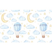 Eko Dekor Ay Yıldız Çocuk Odası Duvar Kağıdı  Kanvas Tek Parca