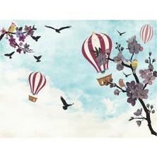 Eko Dekor Balon Görseli Çocuk Odası Duvar Kağıdı  Kanvas Tek Parca