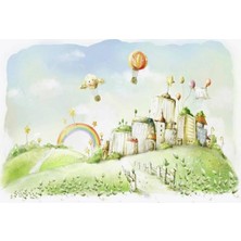 Eko Dekor Balon ve Gökkuşağı Görseli Çocuk Odası Duvar Kağıdı Vinil