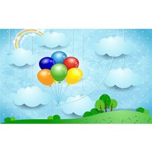 Eko Dekor Bulut Desenli Çocuk Odası Duvar Kağıdı  Kanvas Tek Parca