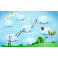 Eko Dekor Bulut Desenli Çocuk Odası Duvar Kağıdı Vinil