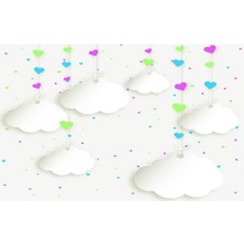 Eko Dekor Bulut Görselli Çocuk Odası Duvar Kağıdı Vinil